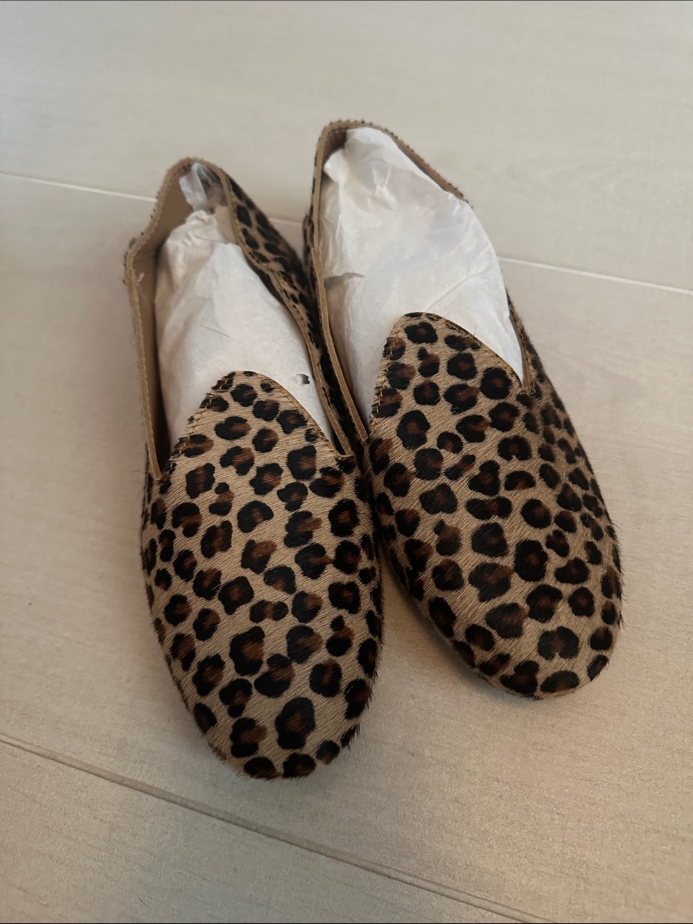Leopard Print Slip-On Flats for Women - Brown/Black